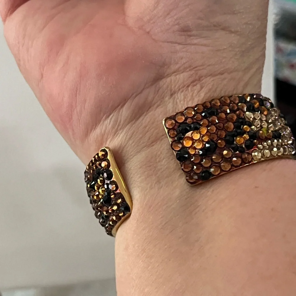 Gold and Black Crystal Watch vintage from Cache